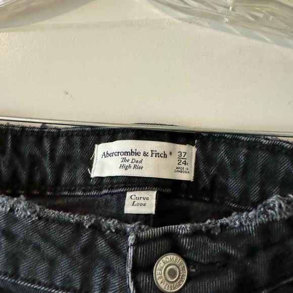 NEW Abercrombie The Dad Curve Love High Rise Jeans Black Plus Size 24 37 NWT - Picture 5 of 5